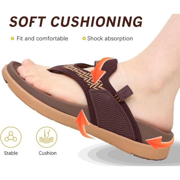 COFACE Orthotic Sandals Flip Flops Women’s Size 9 Arch Support Plantar Fasciitis - Picture 4 of 8